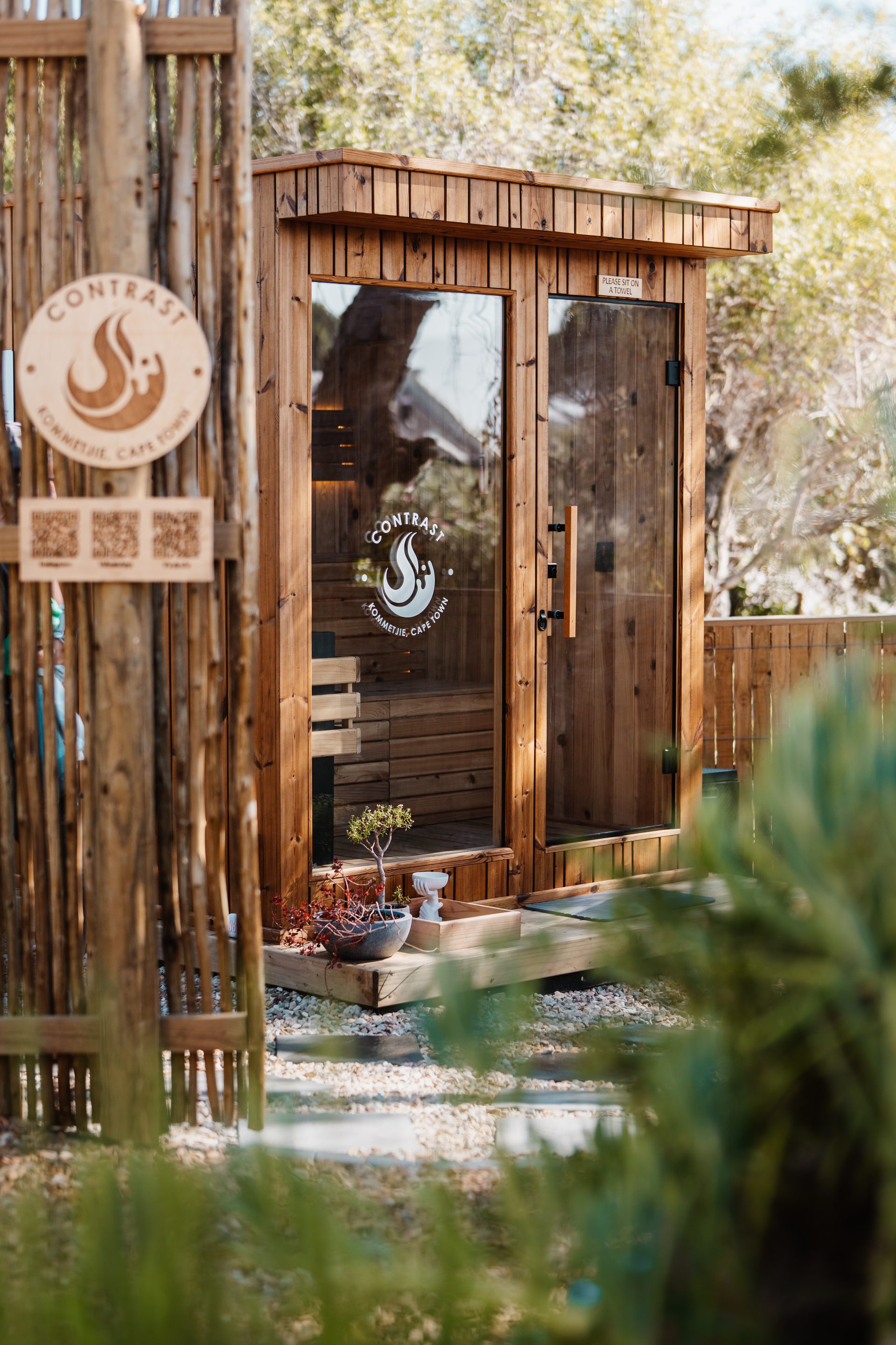 Contrast — sauna and cold plunge at Imhoff Farm, Kommetjie